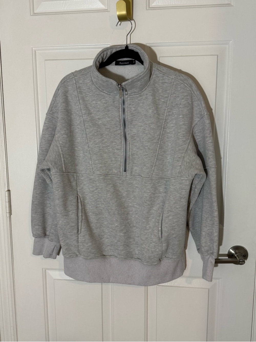 Women’s Heather Gray Quarter-Zip Pullover Sweater